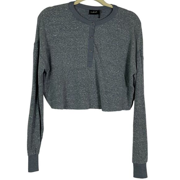 Urban Outfitters | Out From Under Cropped Blue/Gray Henley Top, size XS - Picture 1 of 11